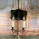 Two-light bronze table lamp