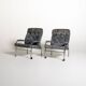 Scandinavian armchairs in velvet and steel, 1970s