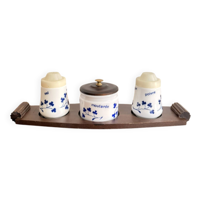 Ménagère Service Condiment Vintage Sel Poivre Moutarde 1970