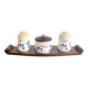 Vintage 1970s Condiment Set Salt Pepper Mustard Housekeeper Service