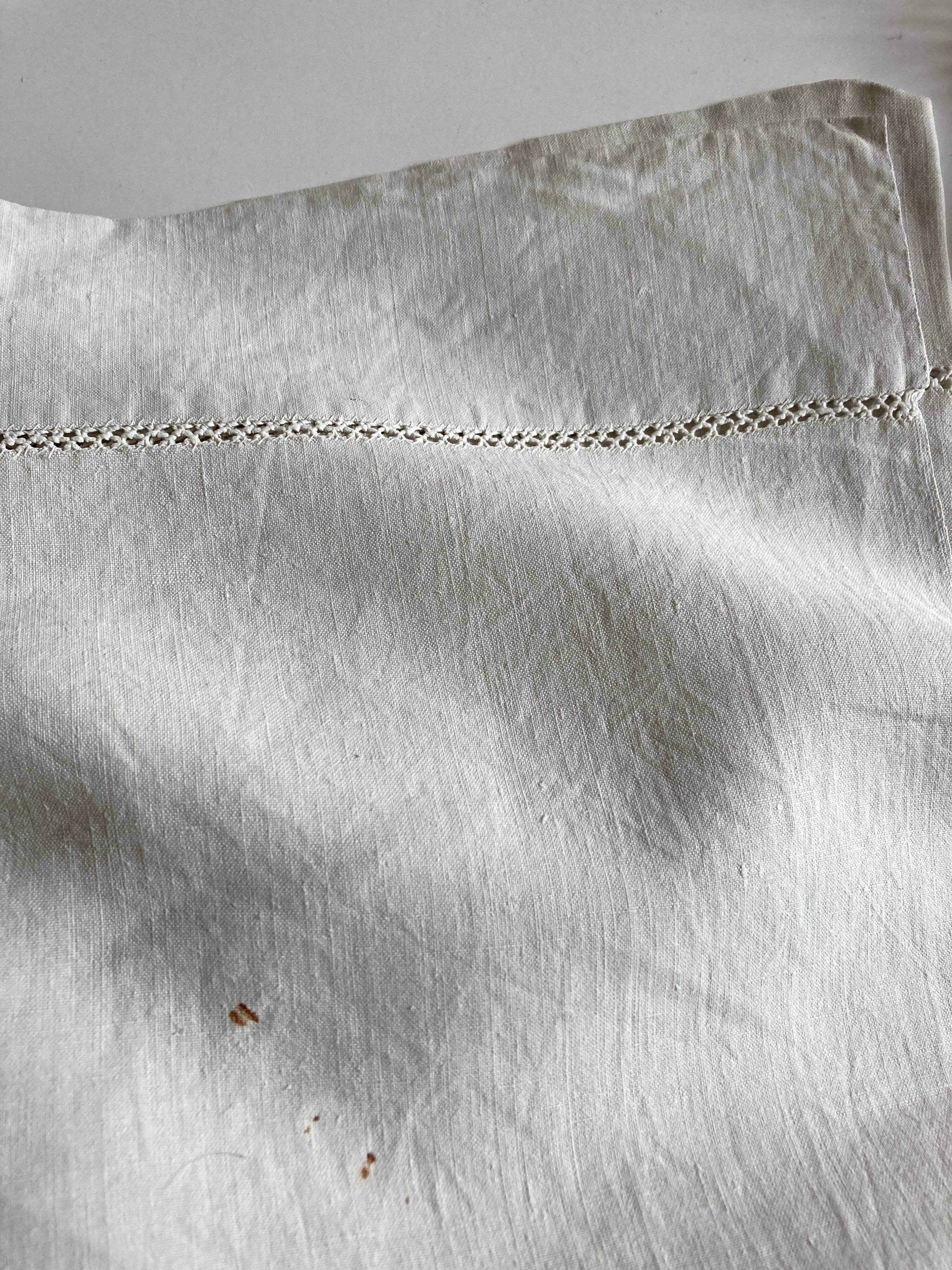 Country sheet linen canvas 19th without monogram L240cm