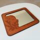 Vintage 70s mirror in wood and leather