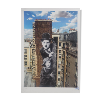 JR: Homage to Charlie Chaplin - Original signed lithograph