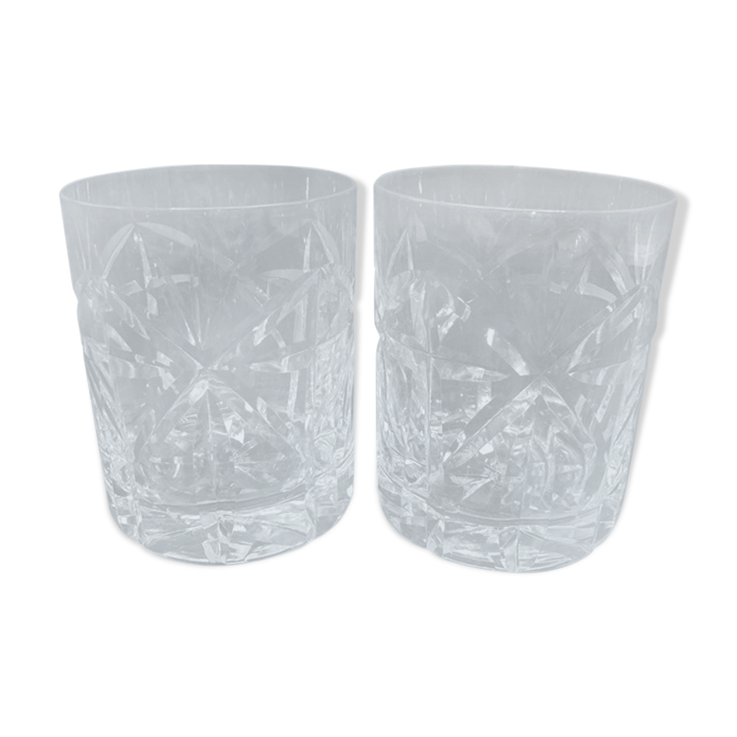 Pair of crystal whiskey glasses
