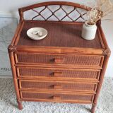 Rattan chest of drawers from the 1970s.