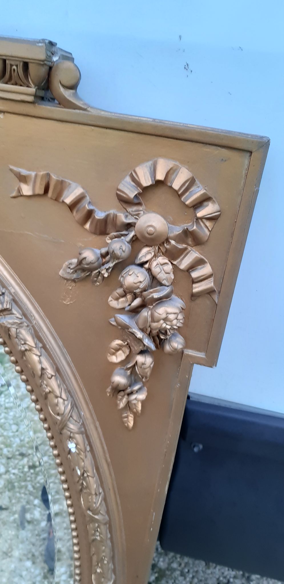 Miroir bois et stuc doré 19 éme