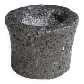 Wabi sabi ashtray in black stone, 70s