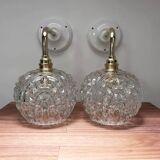 Pair of vintage globe wall lights
