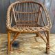 Children's Armchair Shell Antique Rattan 60s Vintage #C574