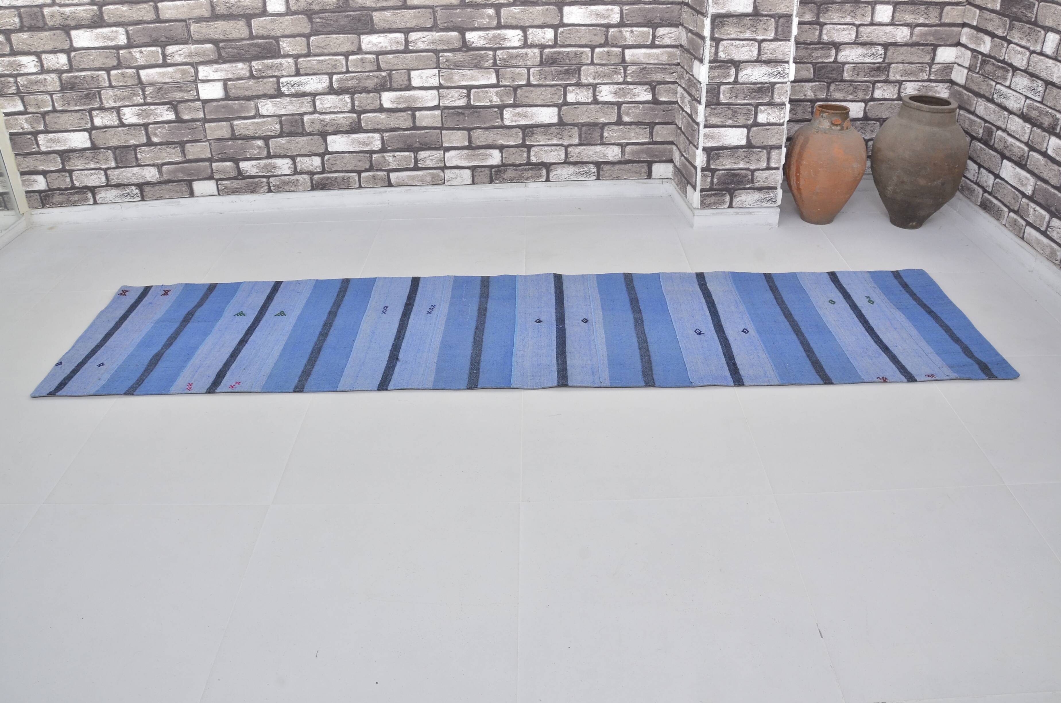 Turkish Neutral Vintage Kilim Runner sku 3769