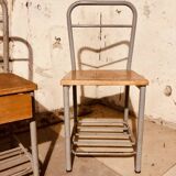 4 "Diana n° 325" designer chairs, 1950s boarding school chairs with drawers