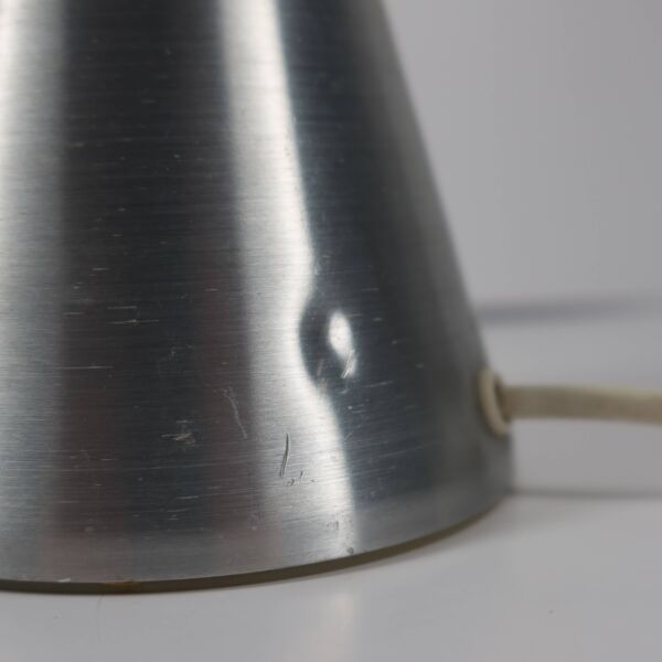 Lampe Space Age Erco en Verre Opalin et Métal Brossé, Allemagne 1974
