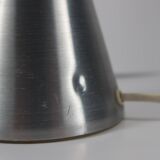 Lampe Space Age Erco en Verre Opalin et Métal Brossé, Allemagne 1974