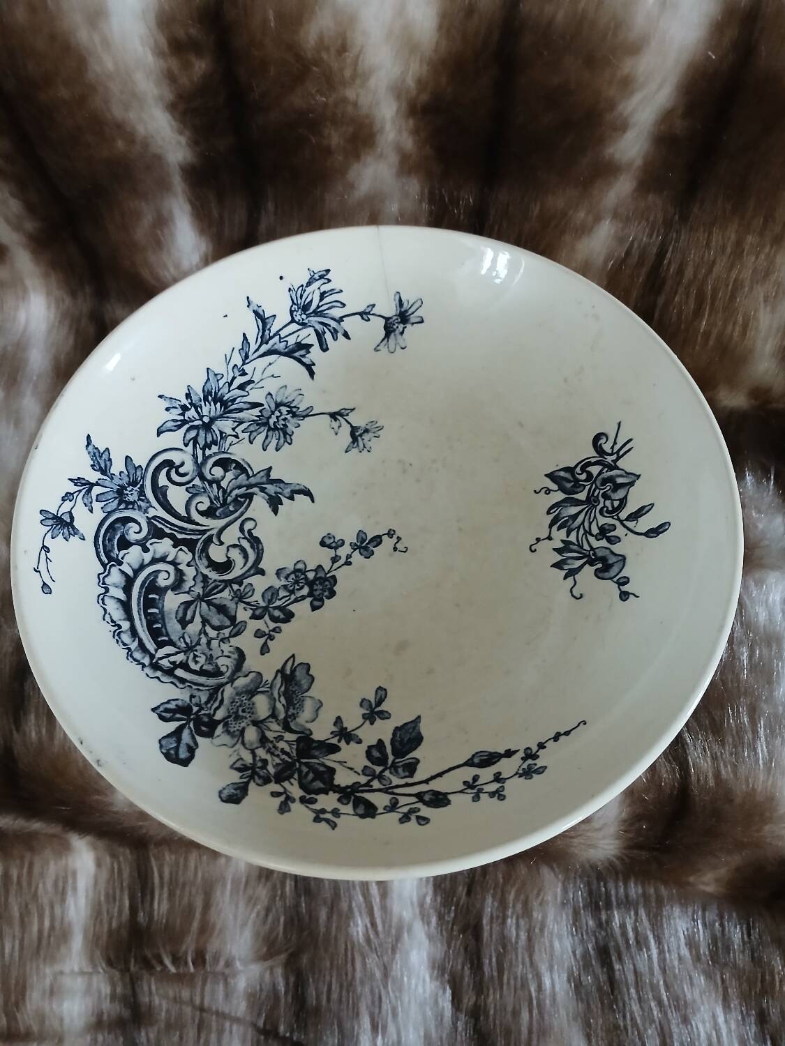 Antique compote dish HB&CIE in ironstone