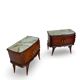 Tables de chevet plaquées en palissandre avec plateau en onyx vert