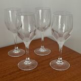 Set of engraved crystal white wine glasses – Elegant vintage glasses