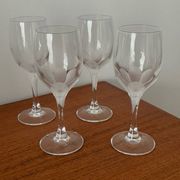 Set of engraved crystal white wine glasses – Elegant vintage glasses