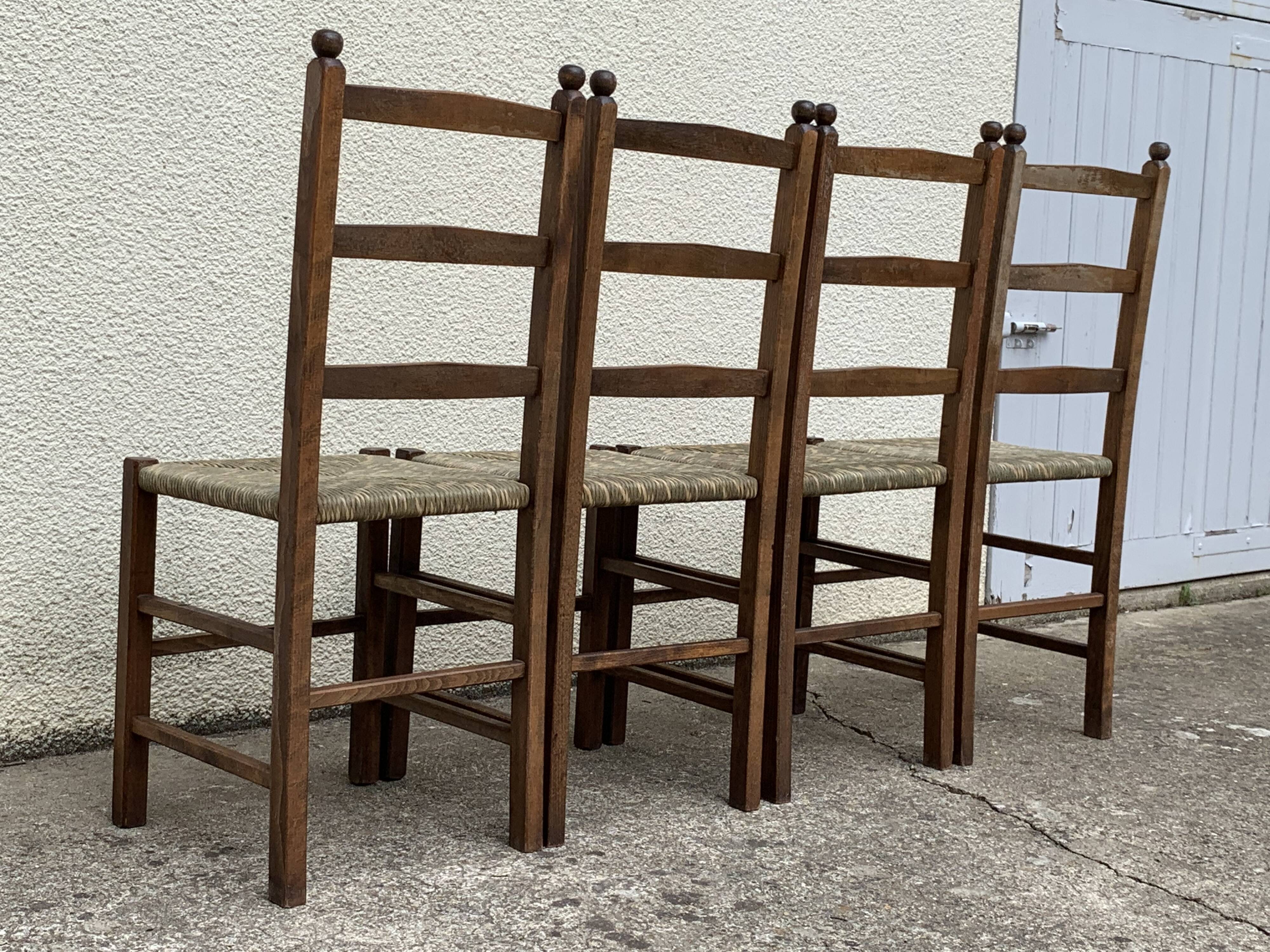 Two-tone straw chairs 1950