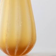 Large vintage Murano glass vase, yellow-orange gradient, Italian 1960s, sculptural teardrop form