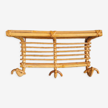 Rattan coat rack