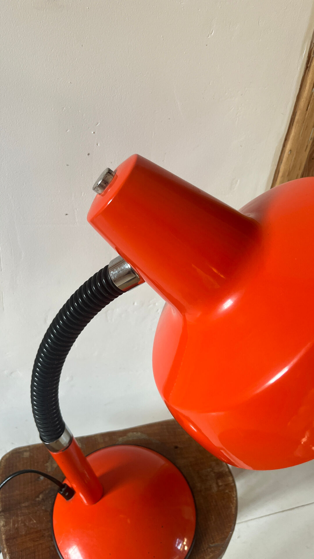 Vintage orange metal lamp