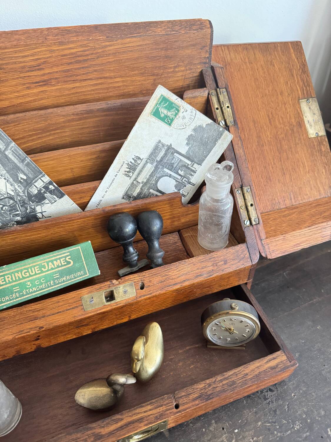 Small wooden mail storage unit
