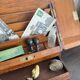 Small wooden mail storage unit