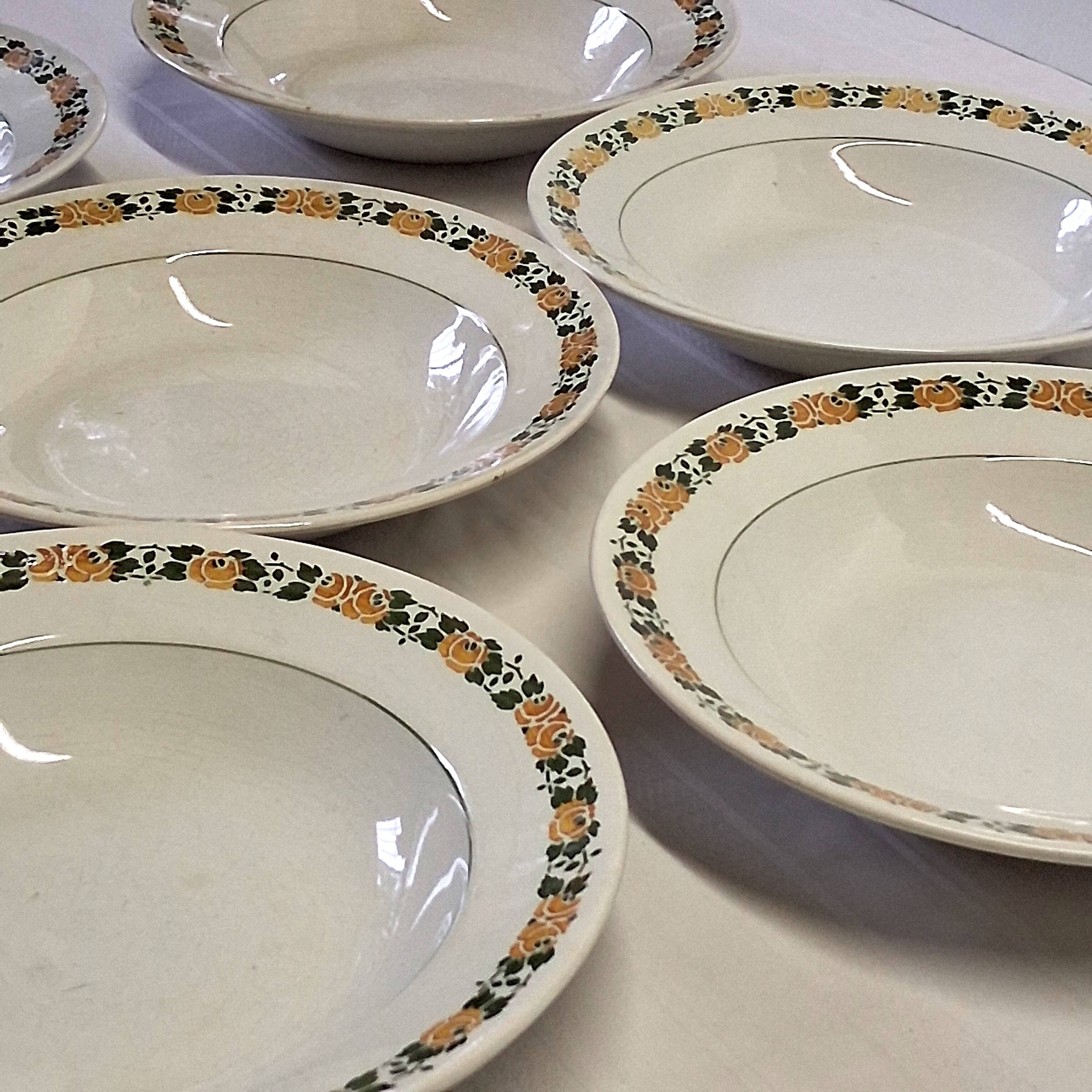 6 antique Villeroy & Boch soup plates in good condition