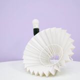 Danish white table lamp pleated shade