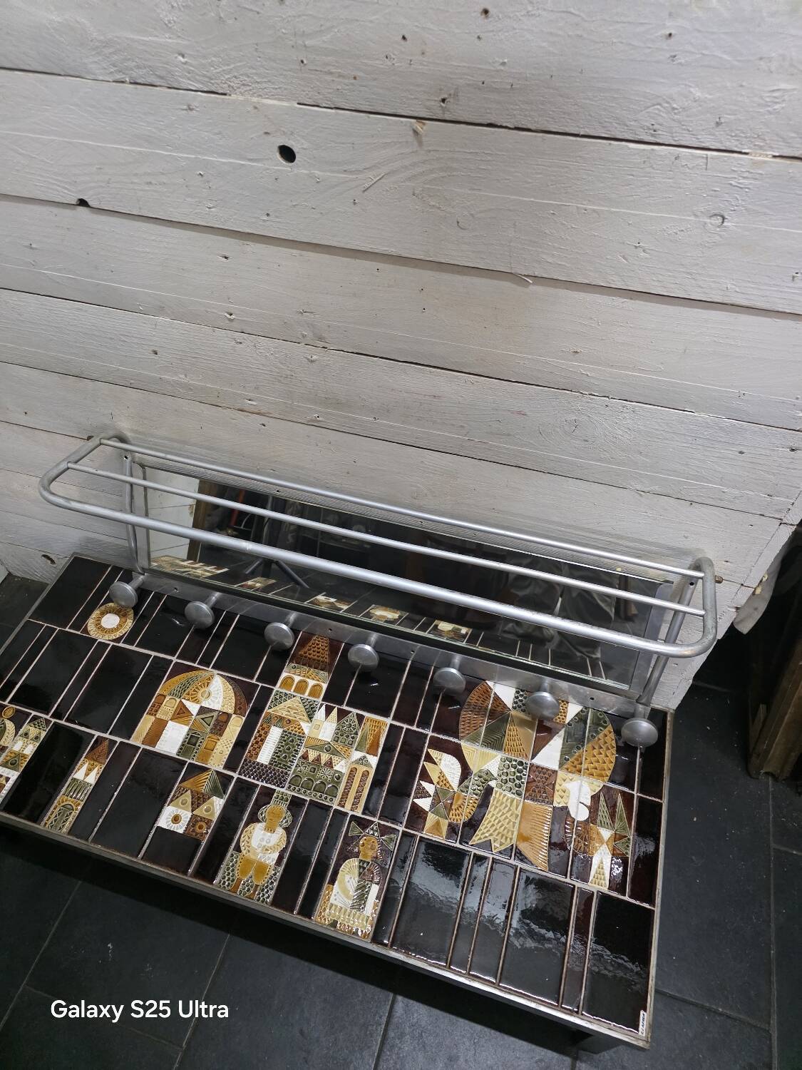 Aluminium coat rack from the 1950s.