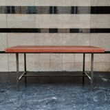 Rectangular steel and wood table