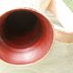Vessel, jug, signed, 1950s, red terracotta, cream slip.