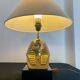 Golden brass table lamp tutankhamun Year 70 vintage pyramid