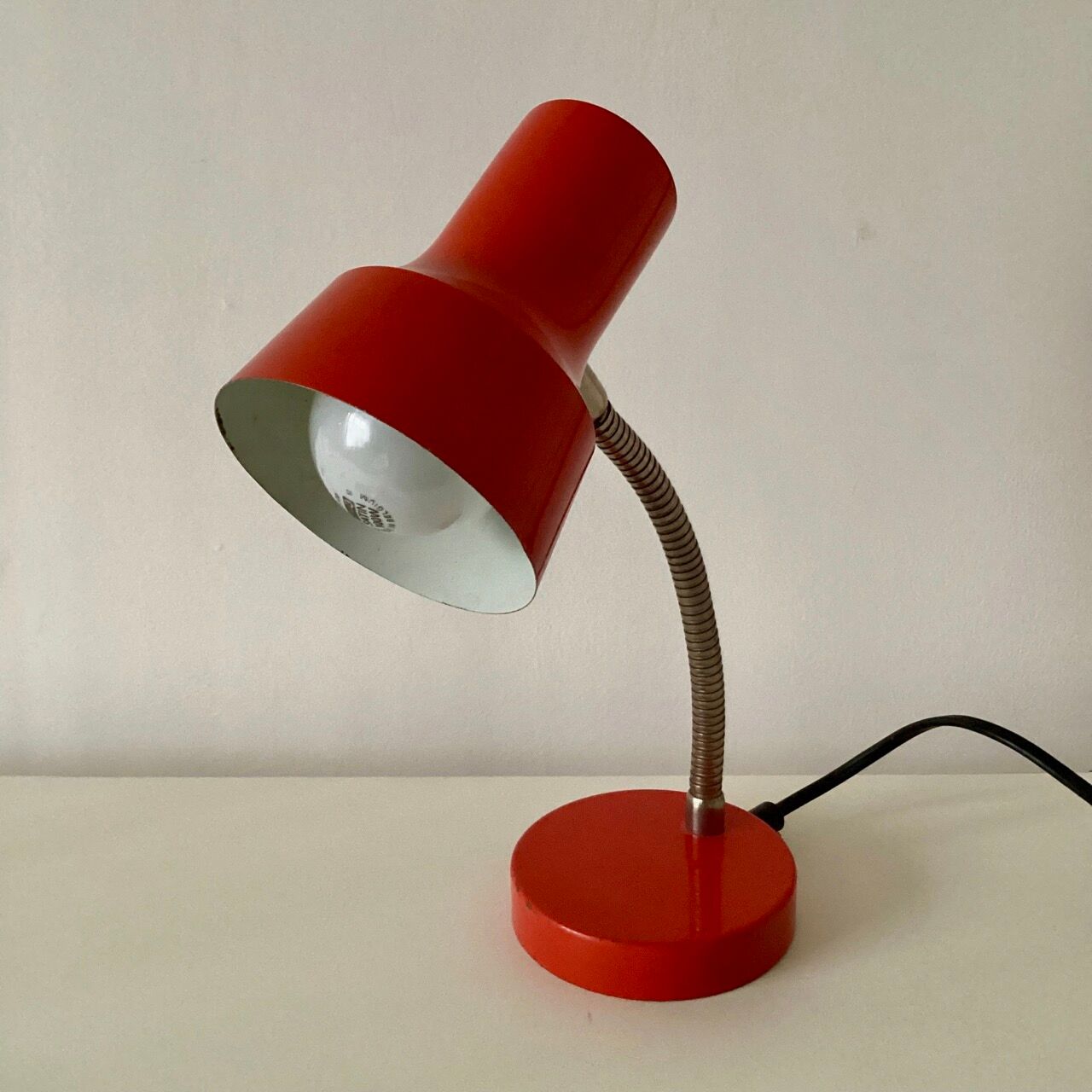 Red desk lamp