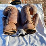 Paire de Gants de Boxe Ancien en cuir