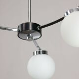 Mid-Century Italian Chrome and Opaline Chandelier