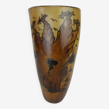 Old glass horn african art senegal lac rose vintage horn glass african art