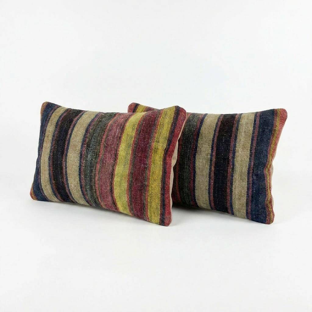 Set of 2 vintage kilim cushion covers 41x61 cm