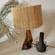Vintage flashy wood and rope brutalist style lamp
