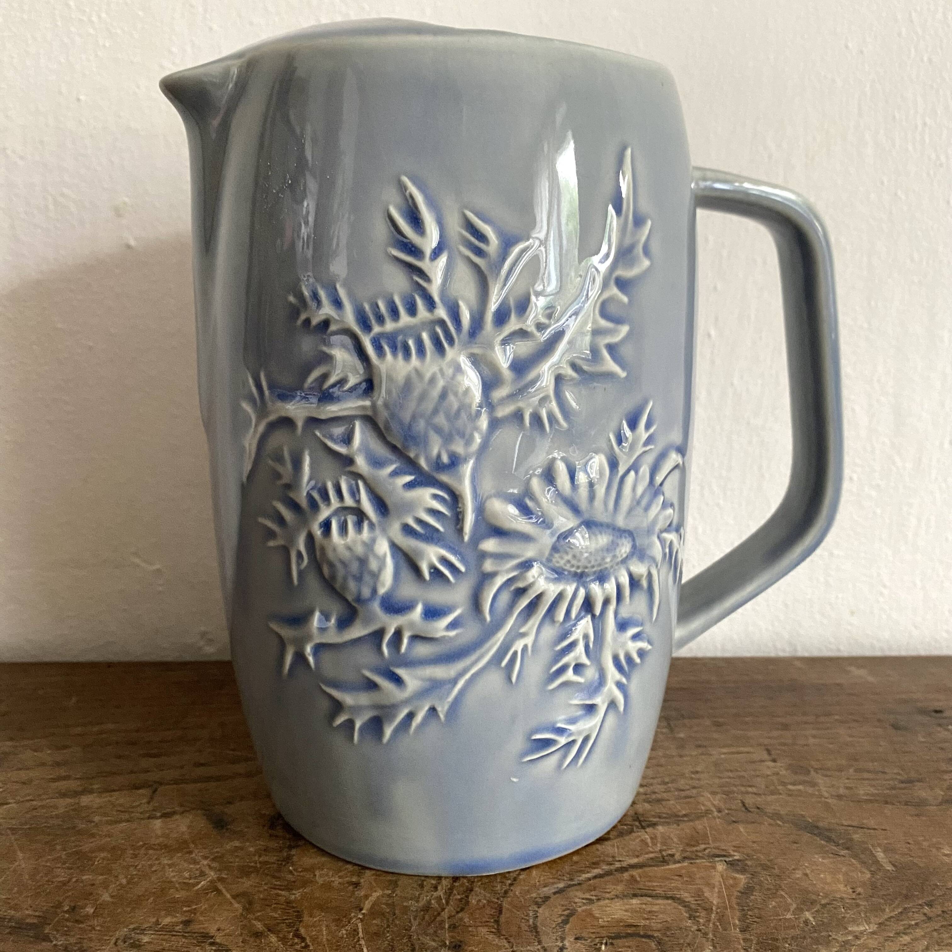 Rhodea Blue Thistle Slip Pitcher