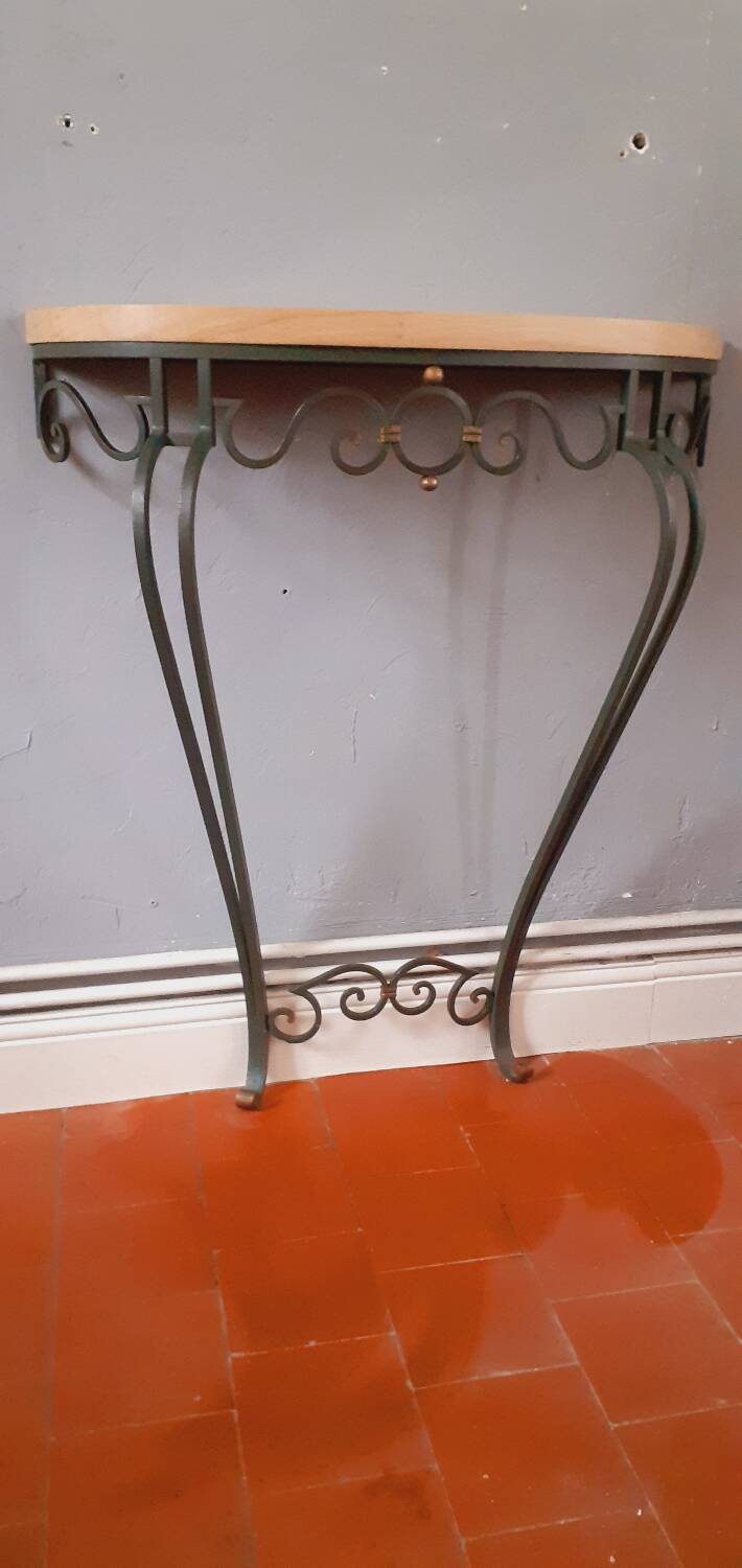 Vintage wrought iron console from the 50s