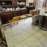Antique Venetian brasserie mirror in eglomisé glass