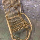 Rocking chair in rattan 1960