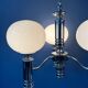 Mid-Century opaline glass chandelier with chrome structure