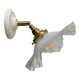 Applique abat-jour vintage en verre blanc et transparent