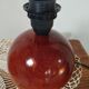 solid wood foot, glazed honey-coloured ball, La Tournerie du Sou, 1980