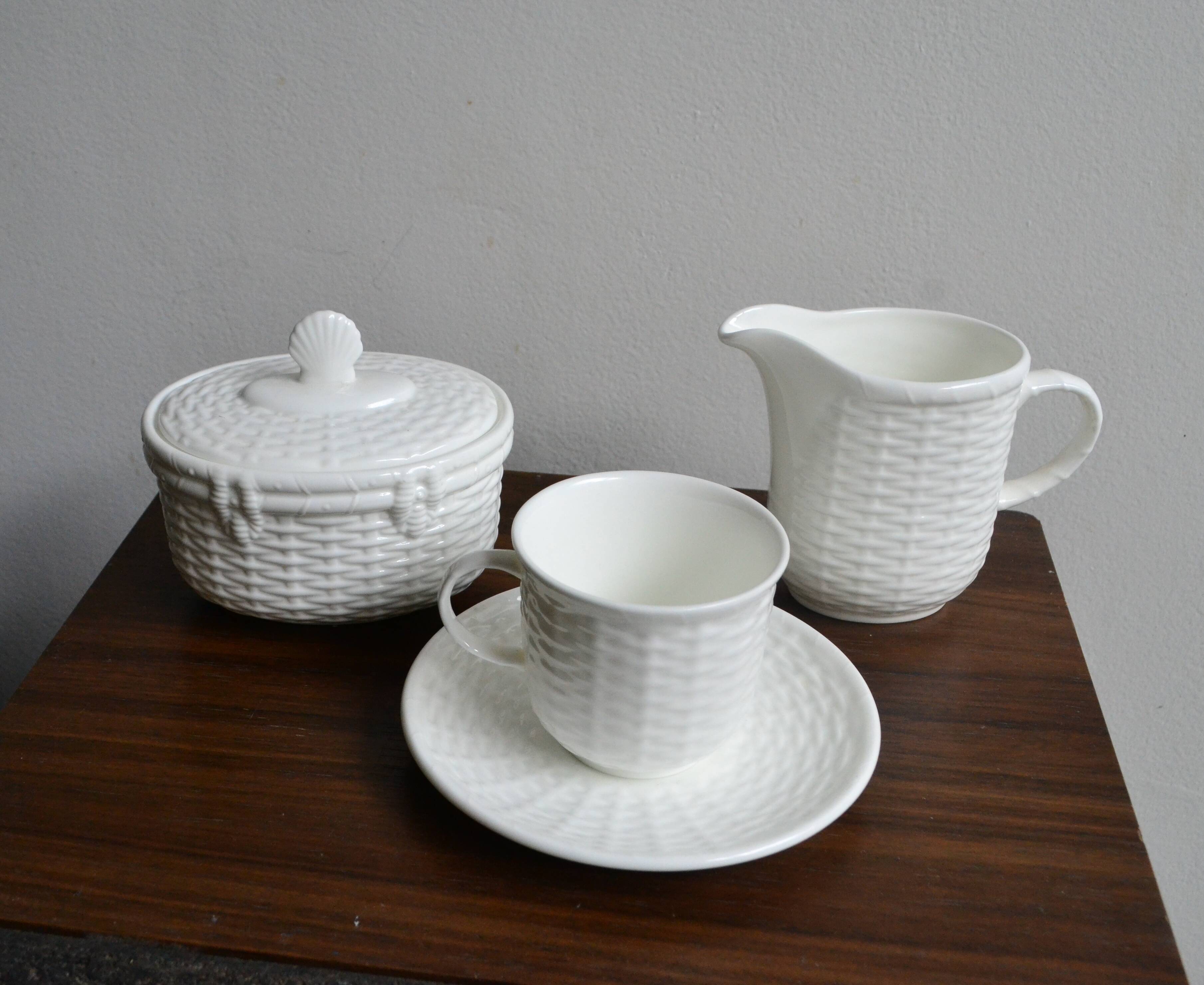 Wedgwood Nantucket Sugar Bowl, Milk Jug, Cup and Saucer