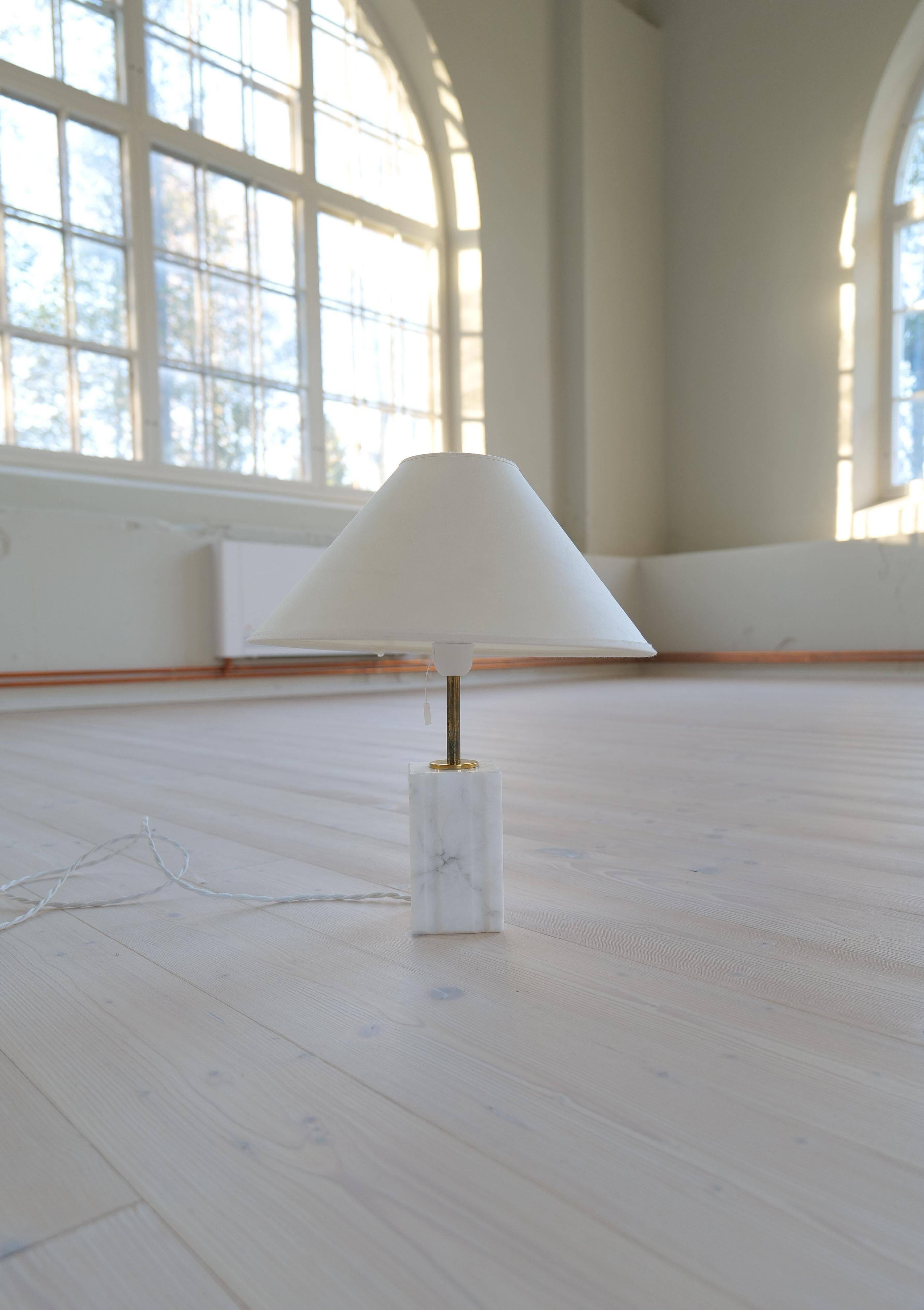 Mid-century solid marble table lamp Bergbom Sweden 1960s