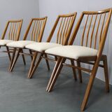 1970s Set of Four Beech Dining Chairs, West Germany