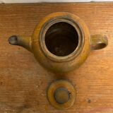 Vintage KW Feuerfest Embossed Brown Ceramic Teapot #C786